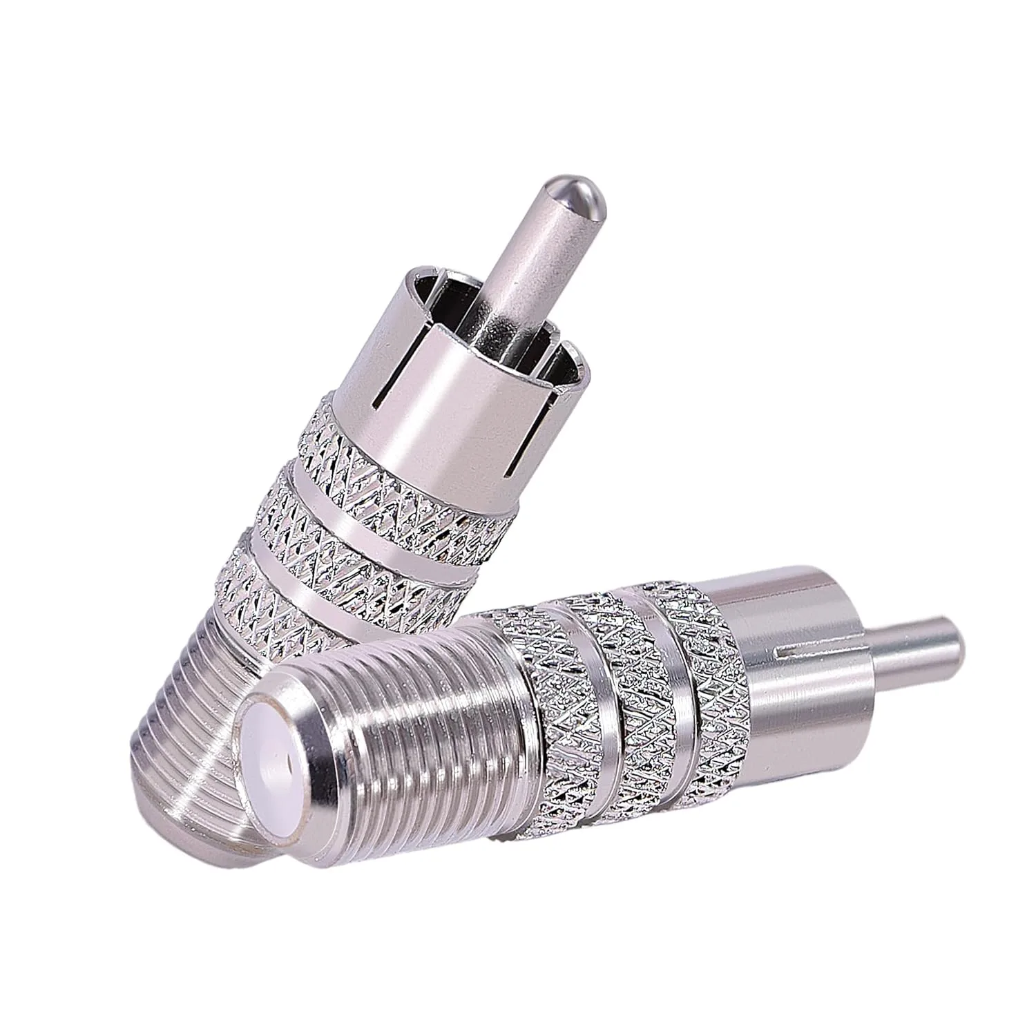 2) Coaxial Adapter F Female to RCA Male Connector by CNARIO