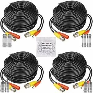 4. HISVISION 100 feet BNC Video Power Cables