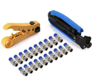 6. Hiija RG6 Compression Tool Coax Cable Crimper Kit