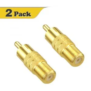 1) VCE F Type Female to RCA Male Coaxial Cable Connector