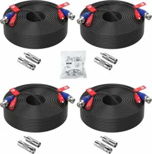 ZOSI 100 feet 2-in-1 Power Cable - 4 Pack